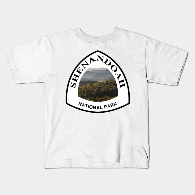 Shenandoah National Park shield Kids T-Shirt by nylebuss